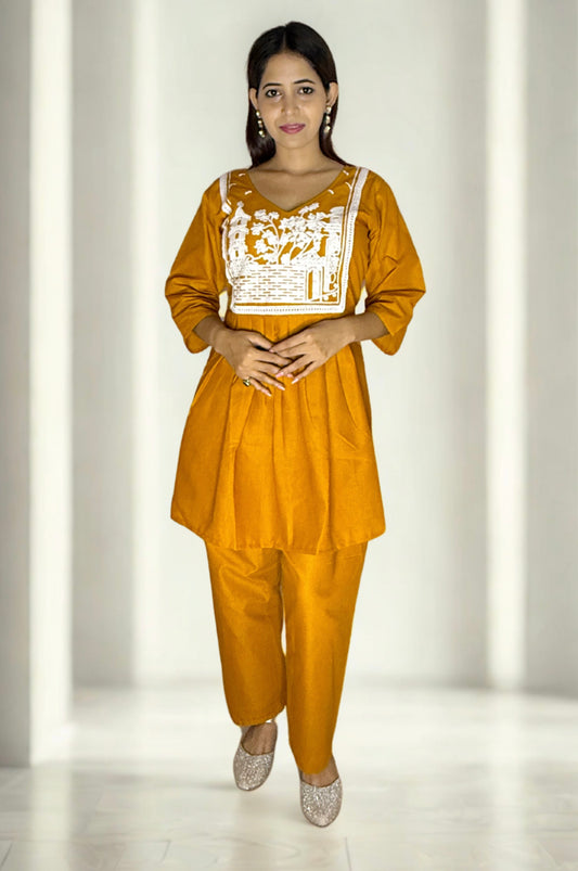Embroidered Kurti Palazzo Set